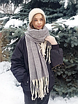 Шарф об'ємний теплий зимовий Дреда темно-сірий 180х55 см
