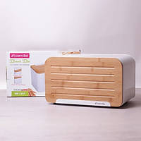 Хлібниця Kamille KM-1107 (бамбук, неіржавка сталь) БІЛА