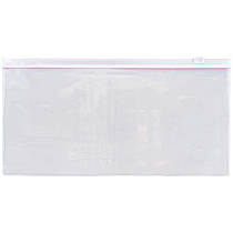 Папка на блискавці DL, zip lock пластикова прозора з білою застібкою 1409-21