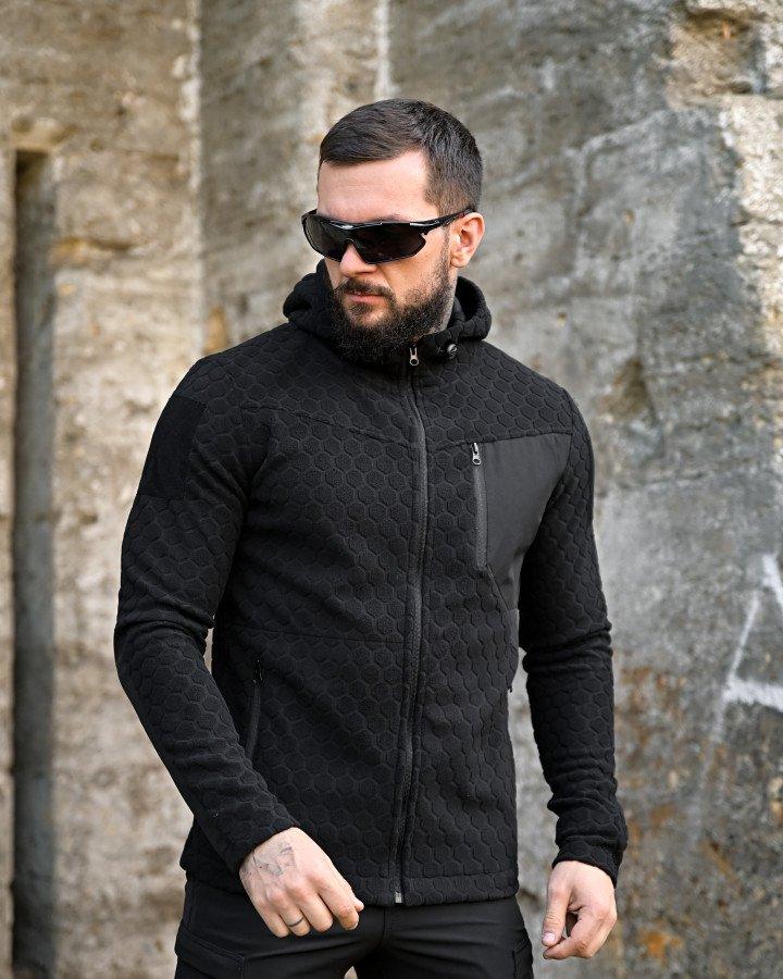 Тактична флісовка KM URBAN чорна – зручна міська та військова одежа, фото 1