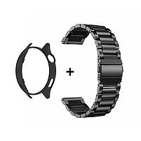 Комплект для годинника Xiaomi Watch S4 (прозорий бампер + чорний ремінець Rolex design 22 мм), фото 3