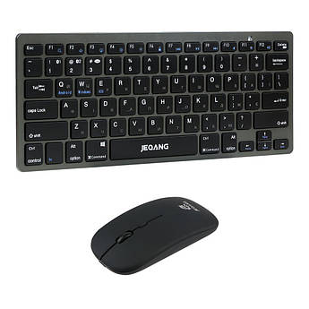 Набір бездротовий JEQANG клавіатура та миша Bluetooth/2.4GHz JB-326 Grey
