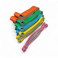 Набір еспандерів петель для спорту та фітнесу Power Bands 4–56 кг (5 шт, двоколірні) + мішок