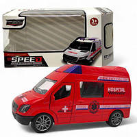 Машинка металева інерційна "Автобус" (ШВИДКА ДОПОМОГА ЧЕРВОНА) MIC (273133)