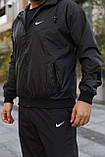 Спортивний костюм чоловічий Nike плащівка чорний демісезонний модний весна осінь для прогулянок, фото 10