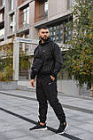 Спортивний костюм чоловічий Nike плащівка чорний демісезонний модний весна осінь для прогулянок, фото 3