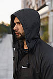 Спортивний костюм чоловічий Nike плащівка чорний демісезонний модний весна осінь для прогулянок, фото 9