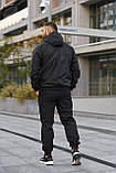 Спортивний костюм чоловічий Nike плащівка чорний демісезонний модний весна осінь для прогулянок, фото 5