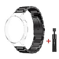 Комплект для годинника Xiaomi Watch S4 (прозорий бампер + чорний ремінець Rolex design 22 мм), фото 2