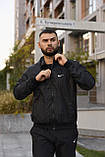 Спортивний костюм чоловічий Nike плащівка чорний демісезонний модний весна осінь для прогулянок, фото 7