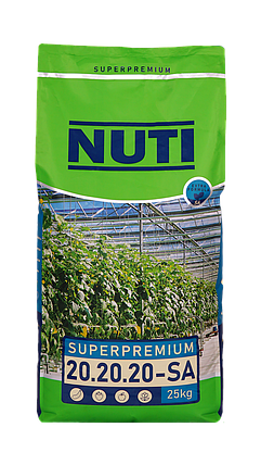 Водорозчинне добриво SUPERPREMIUM (Суперпреміум) 20.20.20-SА (Нуті) (NUTI 20.20.20-SА) 25кг, фото 1