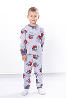 Детская утеплённая пижама с начёсом на рост от 110 до 134 см