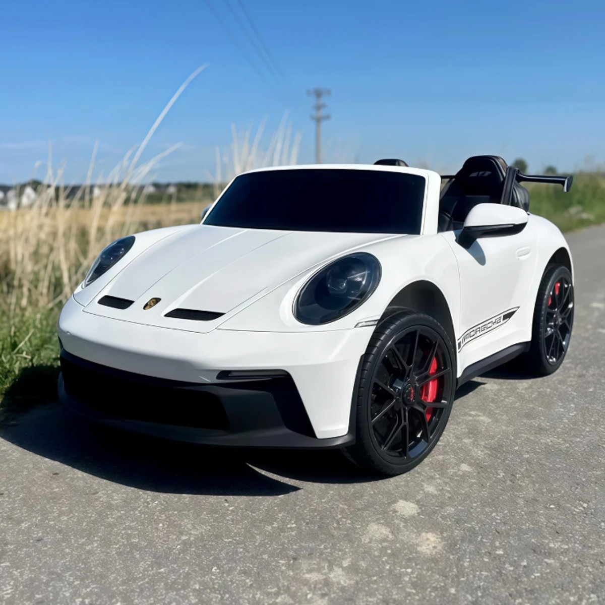 Дитячий електромобіль на акумуляторі двомісний Porsche GT 3 M 6111 для дітей 3-8 років Білий, фото 1