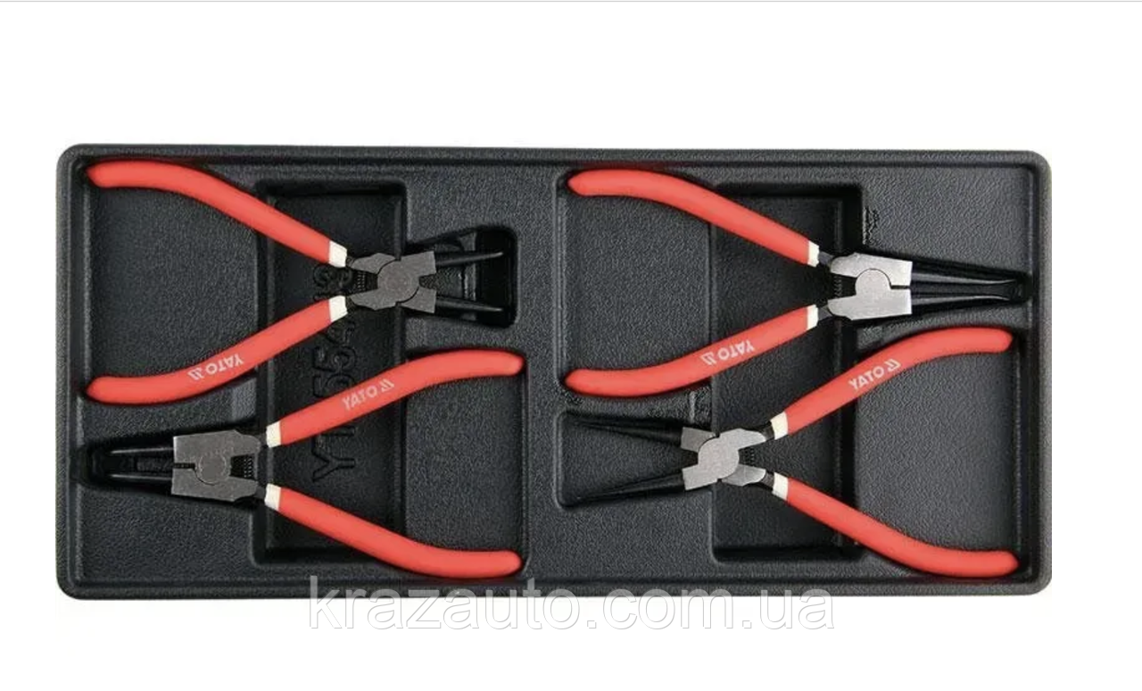 Набір знімачів стопорних кілець 4 шт в ложементі YATO YT-55443, фото 1