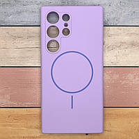 Чехол для Samsung Galaxy S24 Ultra полная защитой камеры и MagFit. Silicone Cover Lakshmi. Сиреневый матовый