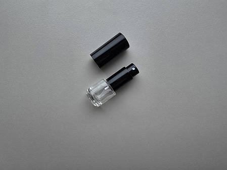 5 мл Круглий скляний прозорий з металевим розпилювачем, спреєм 13/415 міні флакон, пляшка, атомайзер, фото 1