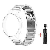 Комплект для годинника Xiaomi Watch S4 (прозорий бампер + сріблястий ремінець Rolex design 22 мм), фото 2