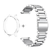 Комплект для годинника Xiaomi Watch S4 (прозорий бампер + сріблястий ремінець Rolex design 22 мм), фото 3