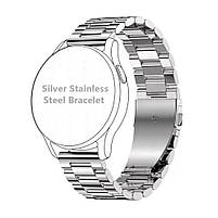 Комплект для годинника Xiaomi Watch S4 (прозорий бампер + сріблястий ремінець Rolex design 22 мм), фото 7