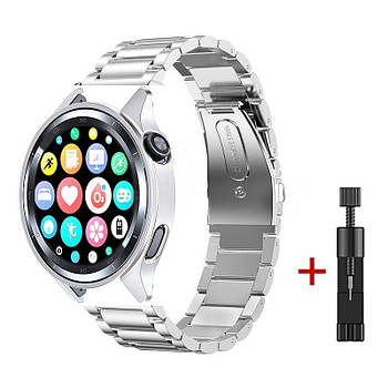 Комплект для годинника Xiaomi Watch S4 (прозорий бампер + сріблястий ремінець Rolex design 22 мм)