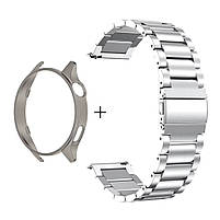 Комплект для годинника Xiaomi Watch S4 (тітановий бампер + сріблястий ремінець Rolex design 22 мм), фото 3