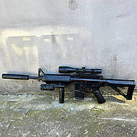 Іграшковий M4A1 автомат з обвісами (Лазер, Ліхтарик) | Автомат із пластиковими кульками