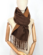 Кашеміровий шарф EST. 2023 двусторонній 180*70 см шоколадний, фото 5