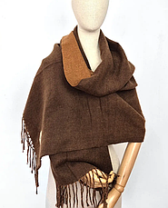 Кашеміровий шарф EST. 2023 двусторонній 180*70 см шоколадний, фото 3
