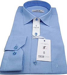 Чоловічі сорочки в смужку Nens vd-0009 класичні довгий рукав, сорочка чоловіча блакитна ошатна стильна XXL