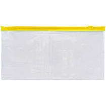 Папка на блискавці DL, zip lock пластикова прозора з жовтою застібкою 1409-26