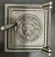 Сажотруска Лев, дверцята для чистки, сажна заслінка для печі, каміна (150х155 мм)