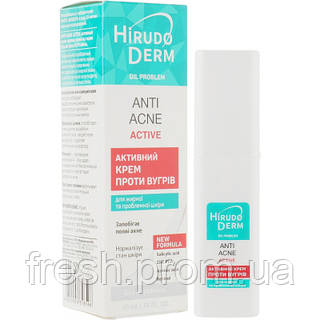 Крем для обличчя Біокон Hirudo Derm Oil Problem Anti-Acne Астіve Активний проти вугрів 50 мл 4820008318596 fresh