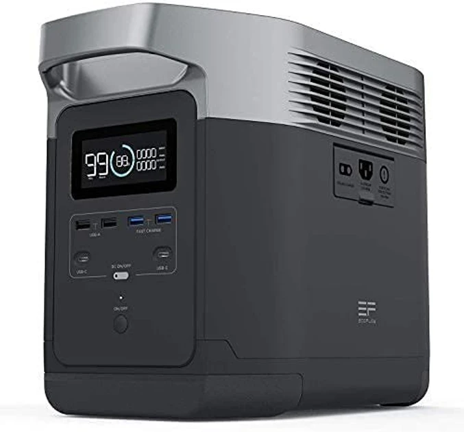 Портативна зарядна станція EcoFlow DELTA 1260 Вт·год, інвертор 1800 Вт, Li-Ion, 11 виходів, швидка зарядка X-Stream - фото 1 - id-p2755430446