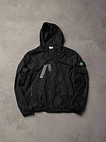 Демісезонна чоловіча вітровка з капюшоном Stone Island легка водонепроникна базова куртка Стон Айленд