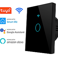 Сенсорний вимикач світла з Wi-Fi Switch чорний одинарний