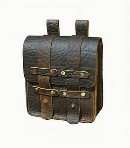 Поясна сумка із натуральної шкіри Crazy Horse Brown (14x14) мото сумочка