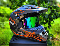 Кроссовый шлем оранжевый (M)