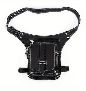 Стімпанк поясна шкіряна готична сумка для стегна | мотосумка через плече
