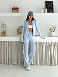 Трикотажний костюм жіночий кофта на блискавці та штани прямого крою 42-46, фото 5