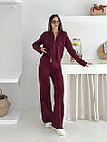 Трикотажний костюм жіночий кофта на блискавці та штани прямого крою 42-46, фото 8