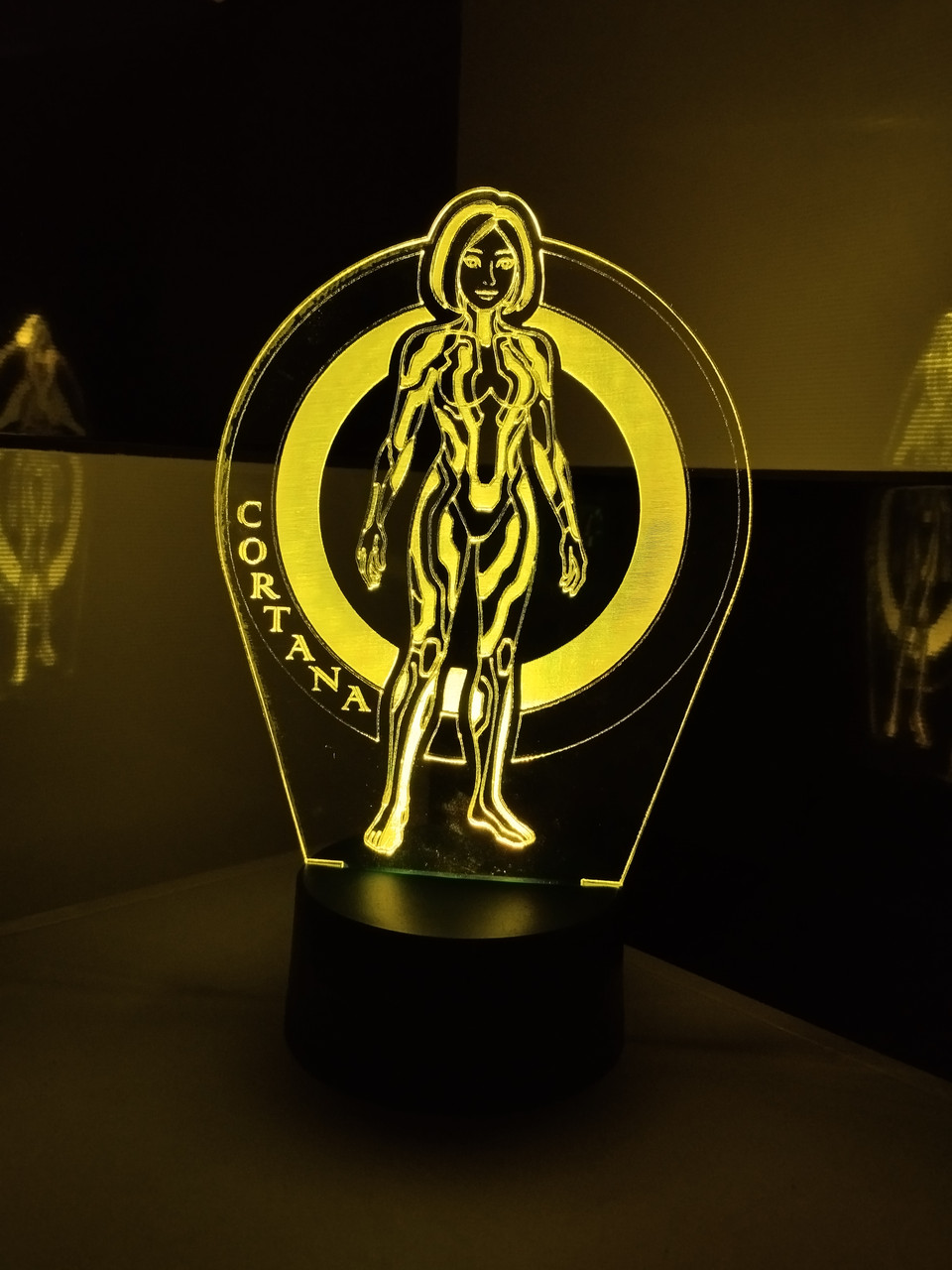 3d-світильник Кортана Cortana, 3д-нічник, кілька підсвіток (батарейка + 220 В), подарунок для геймера, фото 1