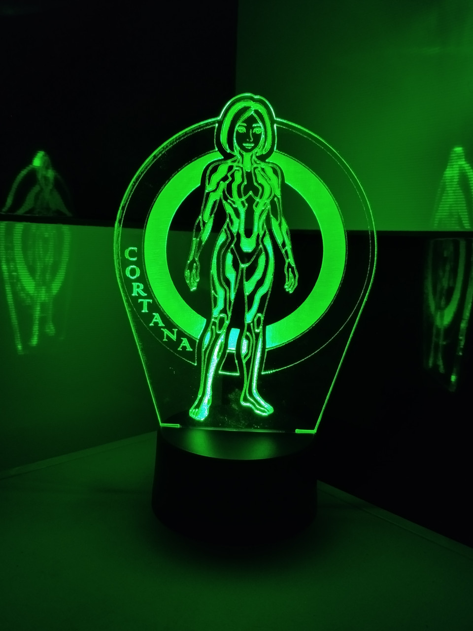 3d-світильник Кортана Cortana, 3д-нічник, кілька підсвіток (на пульті), подарунок геймеру, фото 1