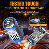 Світлодіодні LED міні лінзи H4 KELVIN 60W 12V 6000K 8000Lm лампи з лінзою, фото 10