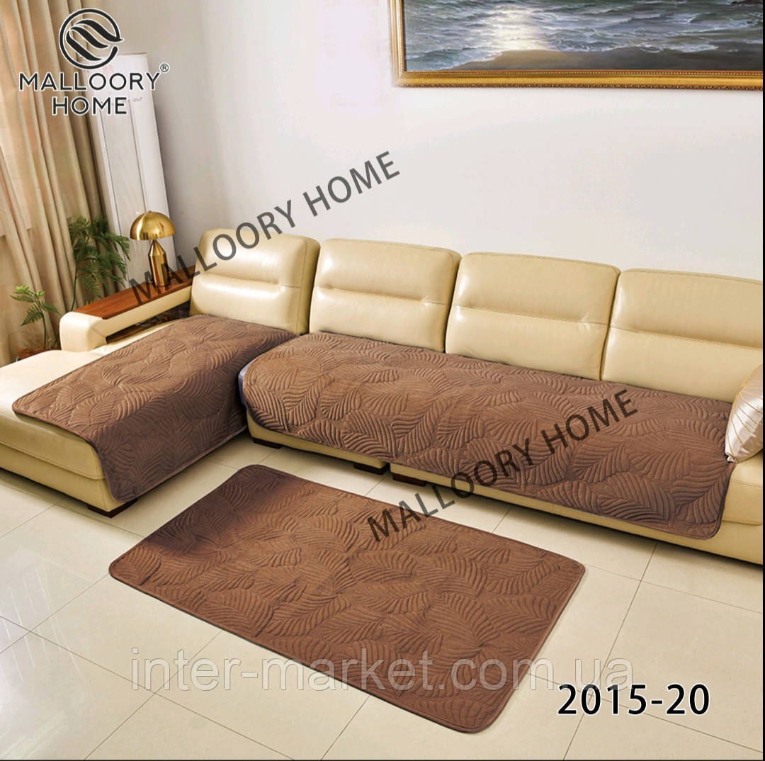 Накидки-дивандеки покривало чохол на диван та крісла Монстера, натяжна накидка універсальна на 3 полотна., фото 1