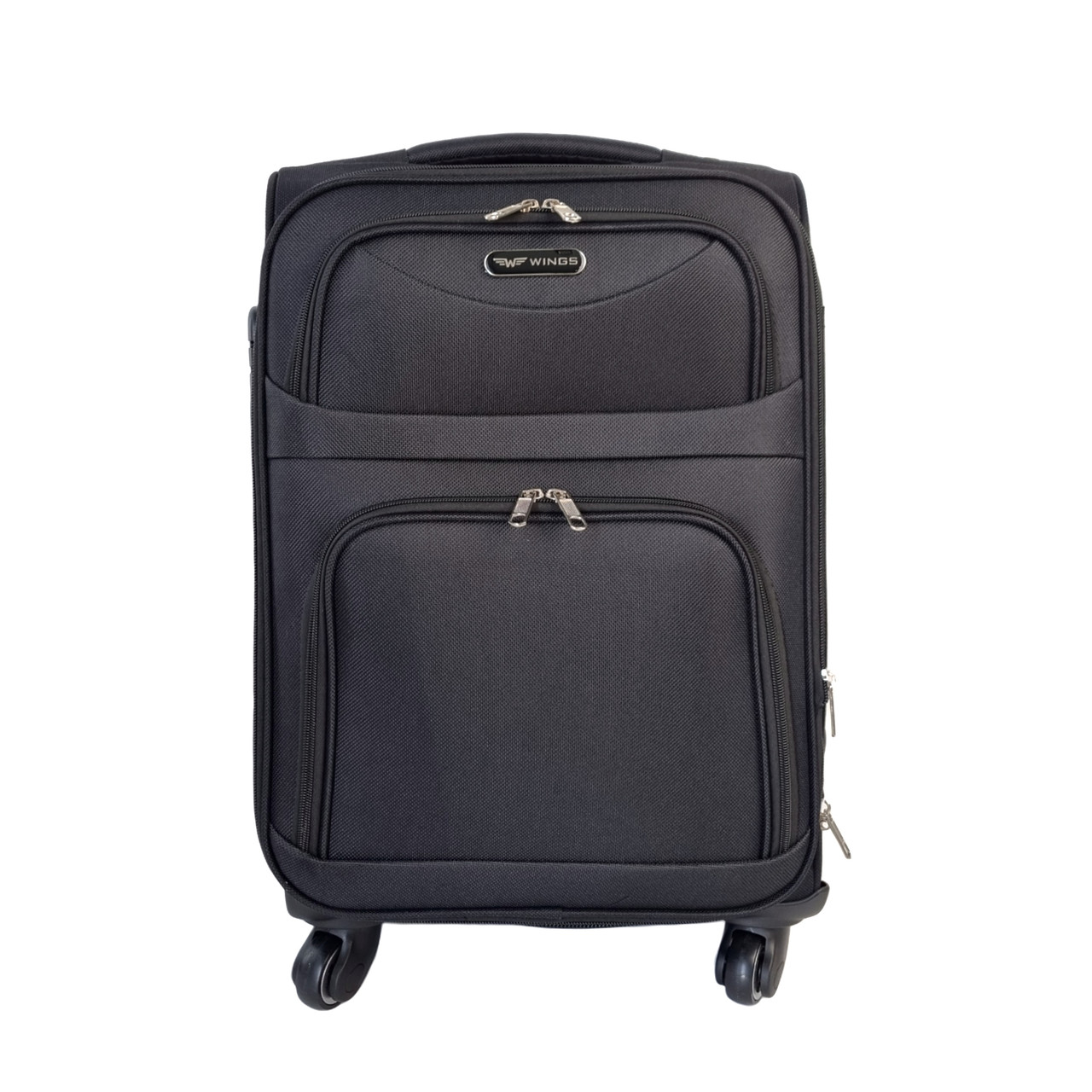 Дорожня валіза поліестер чорна Арт.1703/4 black (L) Wings Польща