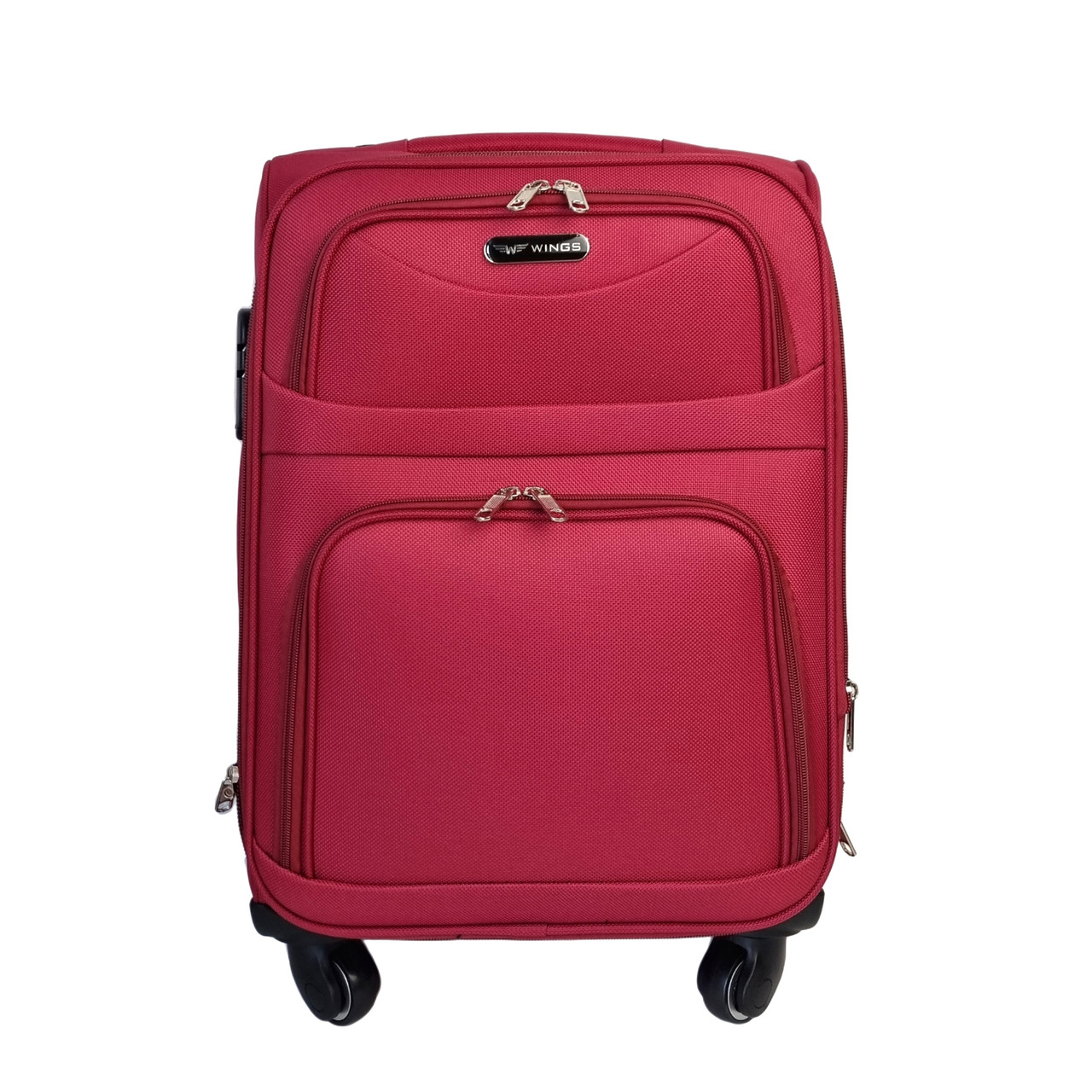 Дорожня валіза текстиль бордова Арт.1703/4 bordo (L) Wings Польща, фото 1