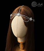 Розкішна тіара, прикраса на голову зі страз "Хеопса" весільна діадема — срібляста Aushal Jewellery