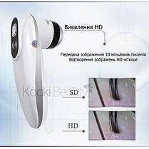 Бездротовий професійний трихоскоп аналізатор шкіри голови WiFi HD 5G 50X200X Meiboyi M13 білий, фото 3