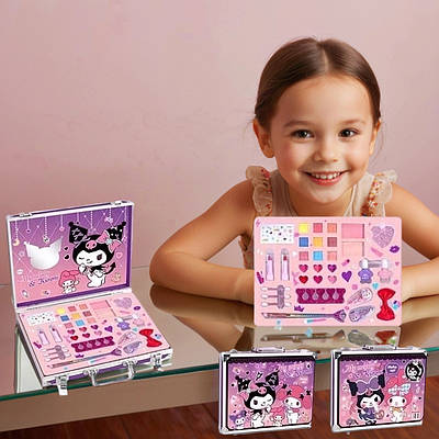 Набір дитячої косметики для дівчинки чемодан тіні рум’яна хайлайтер пудра помада лаки аксесуари для педикюру