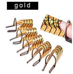 Багаторазові форми 5 шт/упак - тефлонові для нарощування нігтів - Золоті